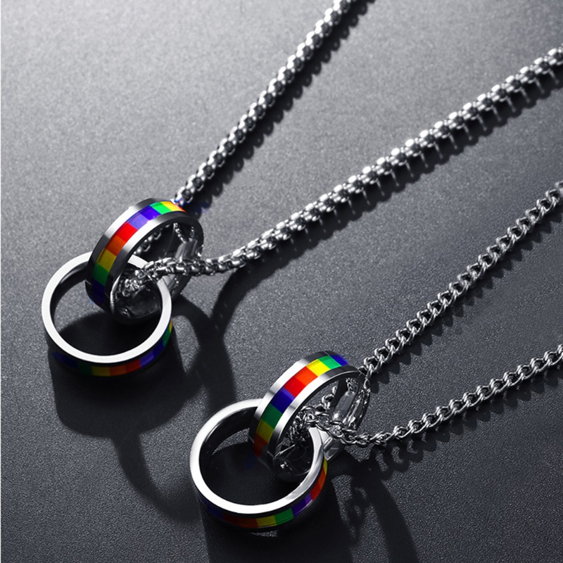Vòng cổ Mặt Lá Cờ Gay Lesbian Dành Cho Cặp Đôi
