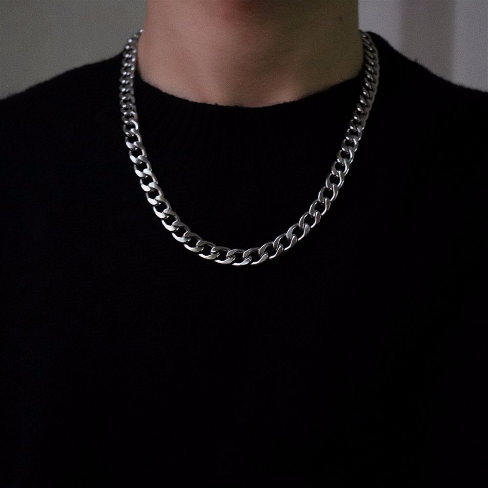 Dây Chuyền Bằng Thép Titan Dày Phong Cách Hip Hop Hàn Quốc Cho Nam