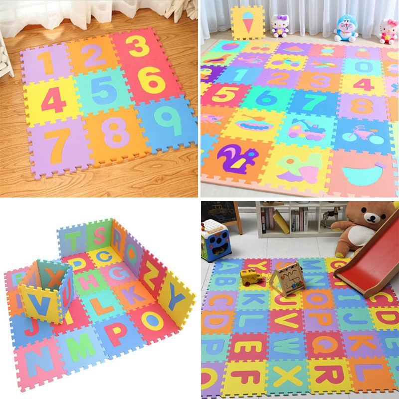Bộ 10 tấm thảm xốp mềm EVA hình chữ số cho bé