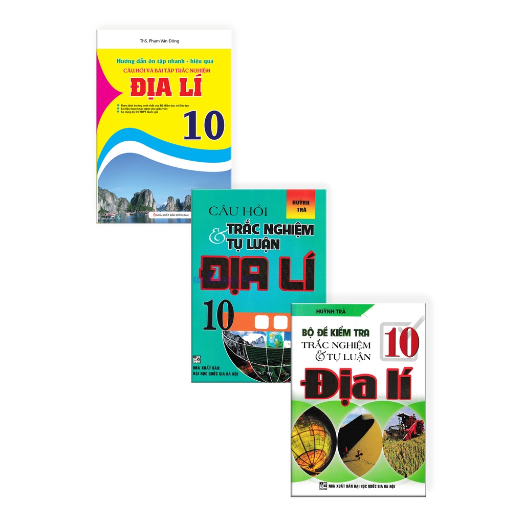 Sách - Combo Ôn Tập Trắc Nghiệm Và Tự Luận Địa Lí 10 - Bồi Dưỡng Địa Lí (Bộ 3 Cuốn)