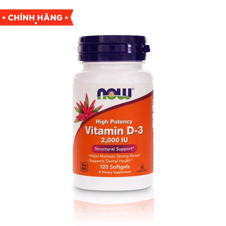 Viên uống Now Vitamin D3 2000IU  nhập khẩu Mỹ phân phối Gymstore hỗ trợ tăng cường đề kháng, hỗ trợ tim mạch