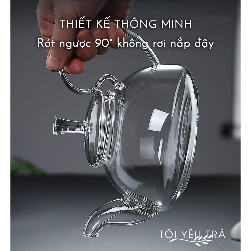 Ấm Pha Trà Thủy Tinh Chịu NHiệt Dung Tích 600ml Thiết Kế Hiện Đại, Đơn Giản, Nhẹ Nhàng Và Bền Bỉ