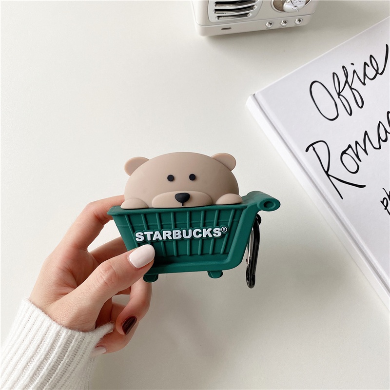 Vỏ Bảo Vệ Hộp Sạc Tai Nghe Airpods 3 Pro 2 3 Họa Tiết Hoạt Hình Chú Gấu Dễ Thương Thời Trang 2021 Ốp