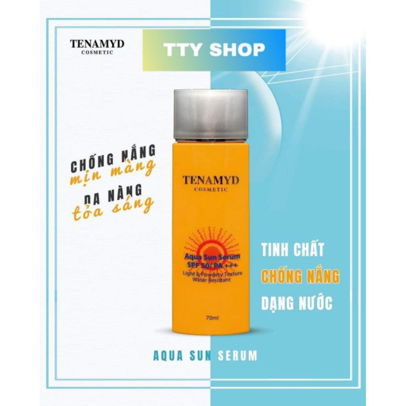 Kem chống nắng nâng tone kiềm dầu Tenamyd Aqua Sun Serum SPF 50/PA - Huyết Thanh Chống Nắng Tenamyd Aqua sun serum