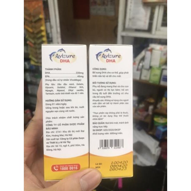 (Tích điểm nhận quà ) AVISURE DHA -DHA tinh chất từ Nauy cho mẹ bầu, giúp bé phát triển não bộ và thị giác tối ưu