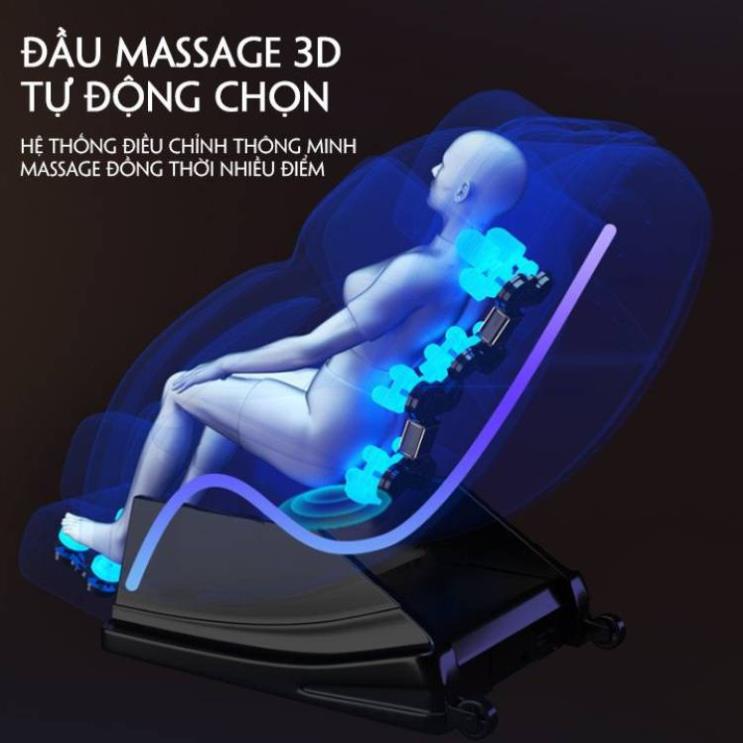 Ghế massage toàn thân Kore con lăn 3D, Ghế mát xa 22 túi khí 4D công nghệ Nhật Bản bảo hành 3 năm