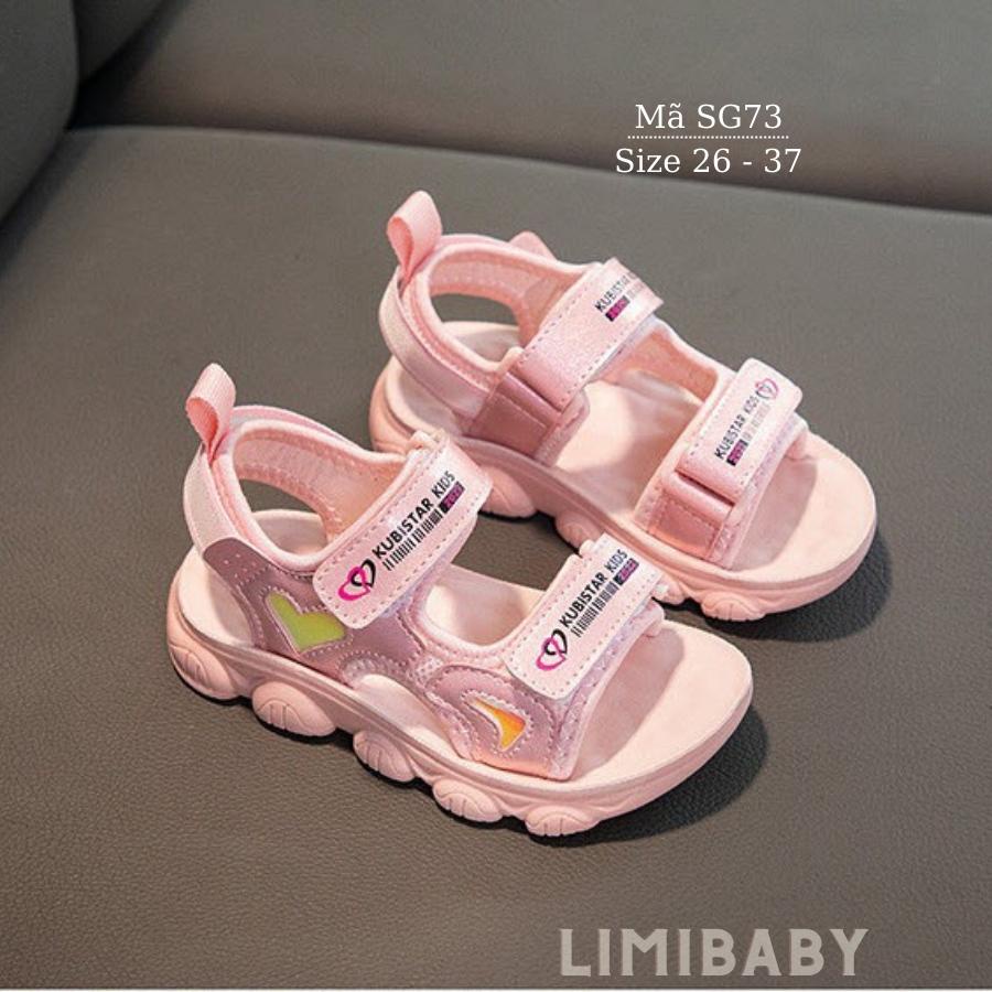 Giày sandal bé gái đi học màu hồng dép quai hậu  thoáng khí êm phù hợp cho trẻ em nữ đi học đi chơi SG73