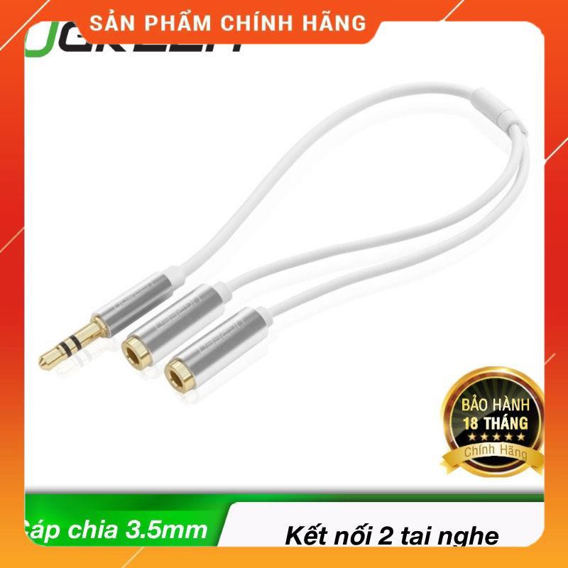 Dây Audio 3.5mm đực chia 2 cổng 3.5mm cái (2 tai nghe) đầu nhôm dài 20cm dailyphukien