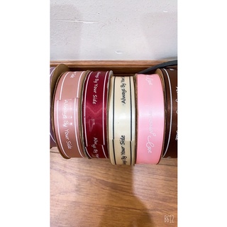 Cuộn ruy băng lụa satin in chữ 2,5cm (50yard~45m)