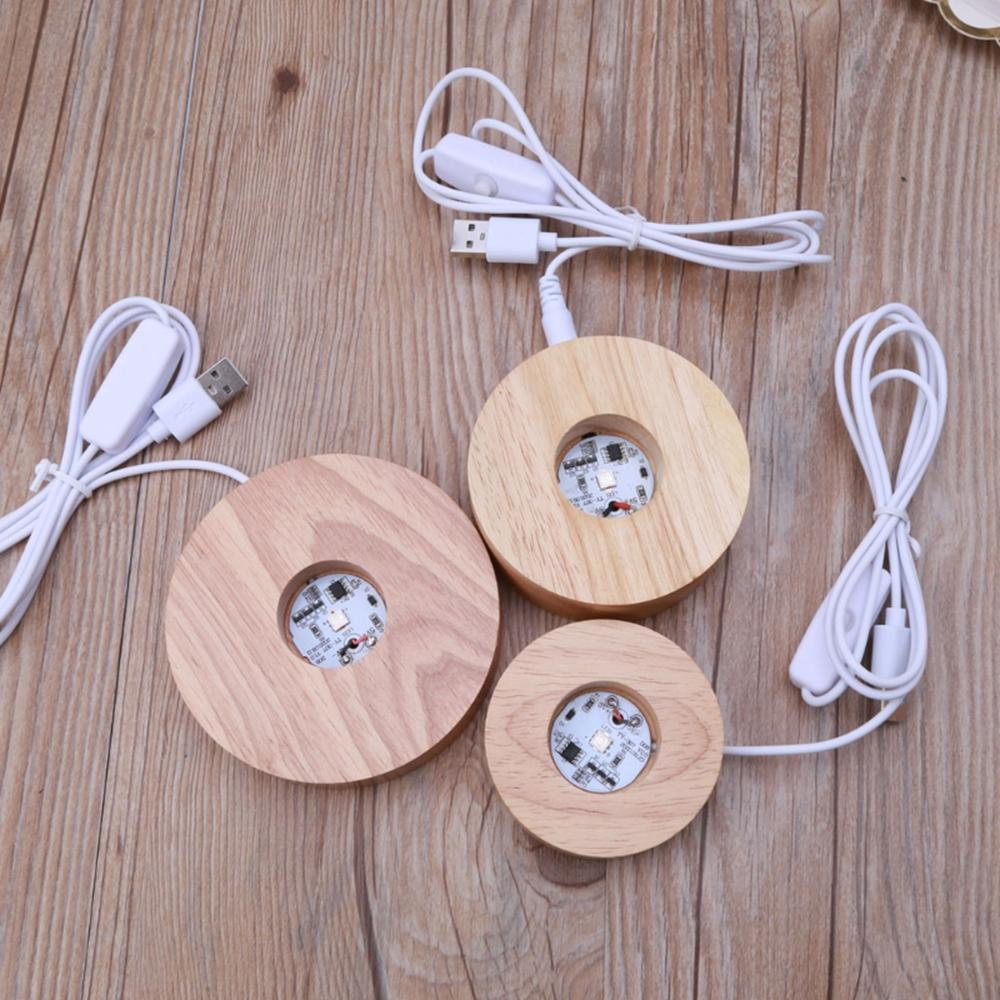 YIYU Đế Gỗ Trưng Bày Đèn LED Nghệ Thuật
