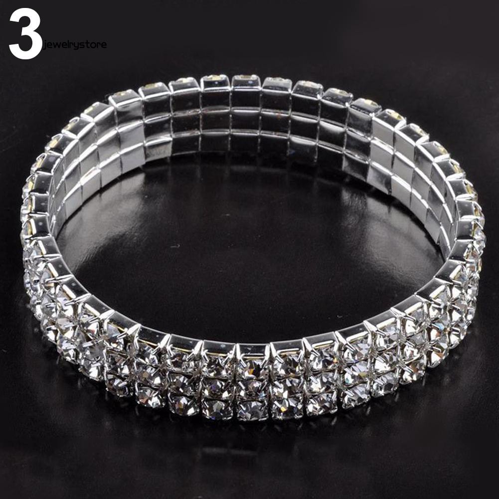 Vòng tay co dãn đính đá pha lê sành điệu cá tính cho nữ | BigBuy360 - bigbuy360.vn