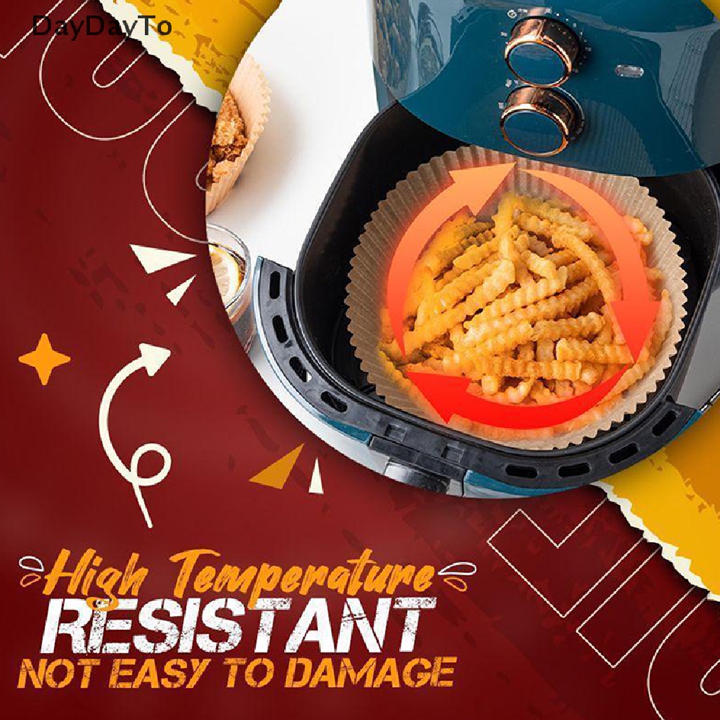 Set 50 Giấy Lót Nồi Chiên Không Dầu Chống Dính Sử Dụng Một Lần Hình Tròn 16cm