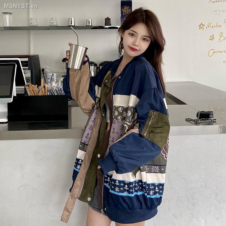 ✲☈Áo khoác bóng chày dáng rộng màu sắc thời trang thu đông phong cách Hàn Quốc cho nữ | BigBuy360 - bigbuy360.vn