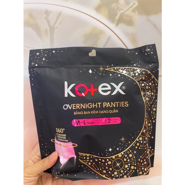 Băng vệ sinh dạng quần ban đêm Kotex size M/L 2 miếng