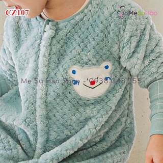 Túi ngủ trẻ em có tay lông cừu siêu ấm màu xanh mint hãng cordi - ảnh sản phẩm 6