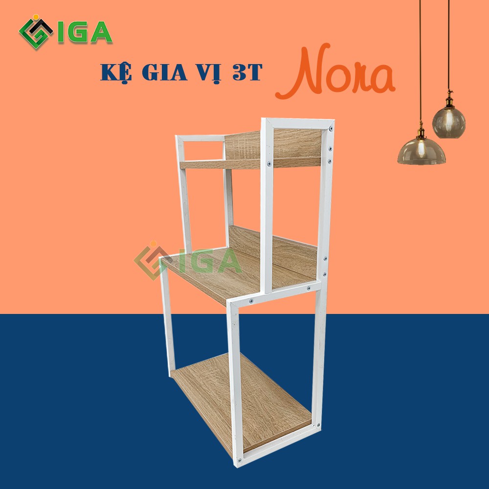 Kệ gia vị nhà bếp 3 tầng - kệ đa năng phòng bếp Khung sắt thương hiệu TIMIO - TM04