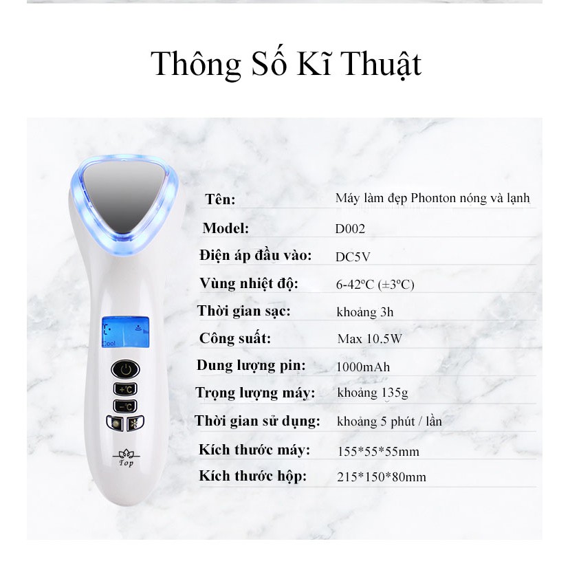 Máy Massage Mặt Làm Đẹp Da Photon Nóng Và Lạnh Rửa Sạch Sâu Thu Nhỏ Lỗ Chân Lông Tăng Cường Hấp Thụ Chất-Beauty Top Spot