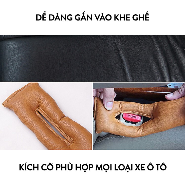 Miếng Lót Khe Ghế Ô Tô Chống Rơi Đồ Da PU Cao Cấp