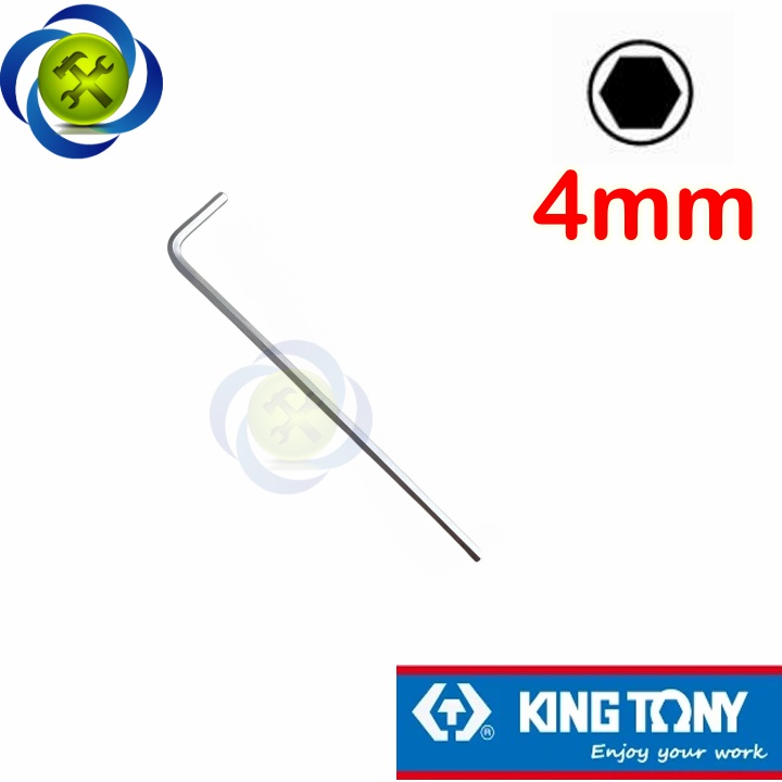 Lục giác chữ L 4mm Kingtony 112504 loại 2 đầu bằng
