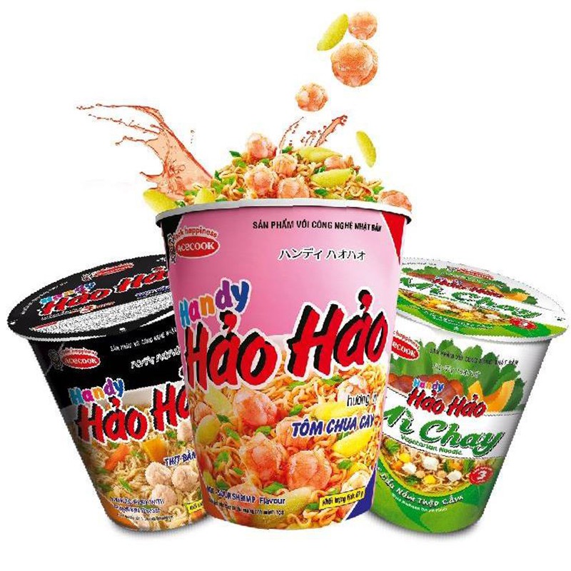 Mì ly ăn liền Handy HẢO HẢO tôm chua cay/ mì chay / mì thịt bằm 67g