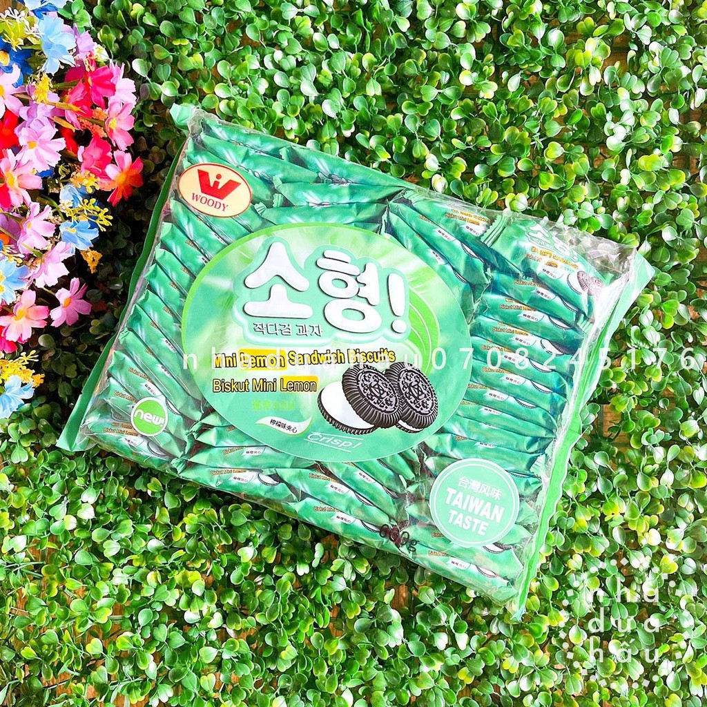 Bánh oreo mini kẹp kem 4 vị HS Hongkong gói lớn 600g gồm 60 cái nhỏ bên trong