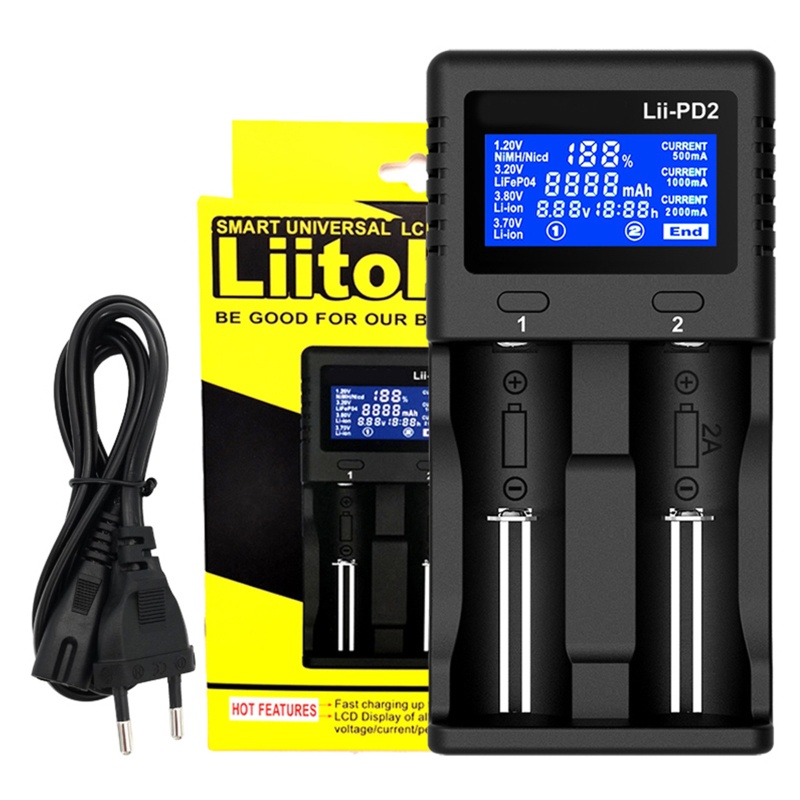 Bộ Sạc Pin 18650 26650 21700 18350 Lithium Ni-MH Chuyên Dụng