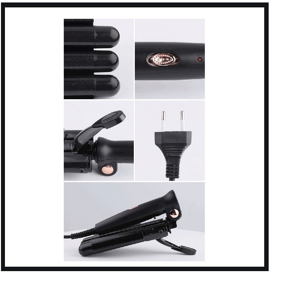Máy Uốn Tóc 3 Trục Tạo Sóng Chỉnh Nhiệt Có Thể Gập Lại Được Kemei Km W337Z