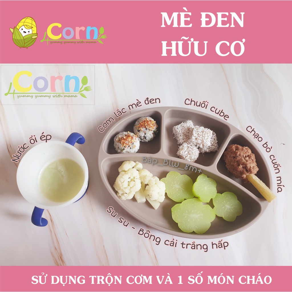 Hạt mè đen - mè trắng hữu cơ - Cho bé 9m+