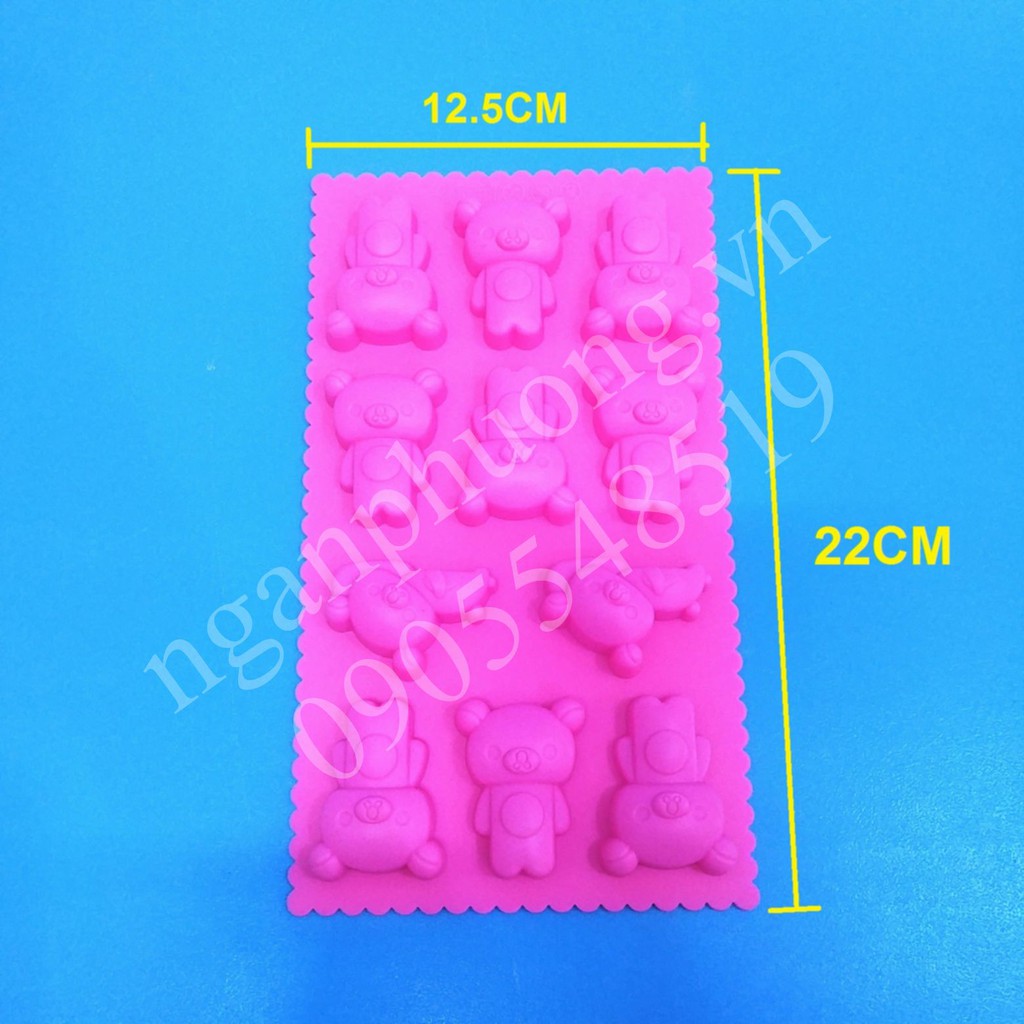 KHUÔN GẤU HỒNG SILICON