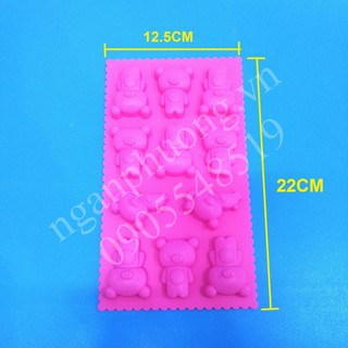 Khuôn gấu hồng silicon