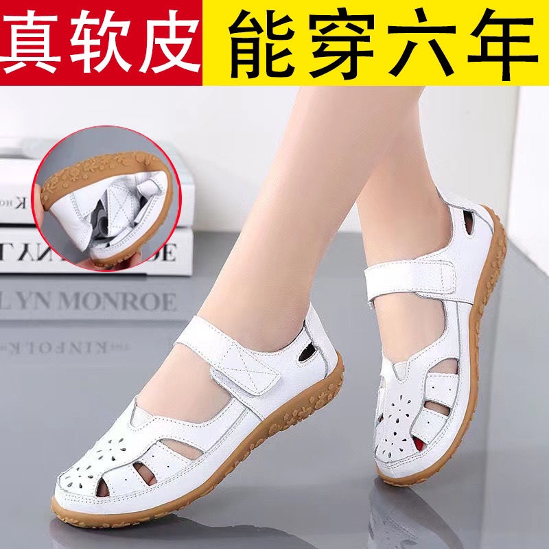 Xăng đan Đế Mềm Chống Trượt Đục Lỗ Thoáng Khí Thoải Mái Cho Nữ