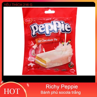 Bánh phủ socola trắng Richy Peppie gói 216g