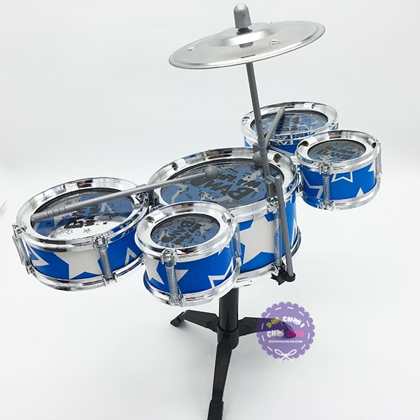 Hộp đồ chơi bộ trống Jazz Drum 5 cái kèm ghế ngồi