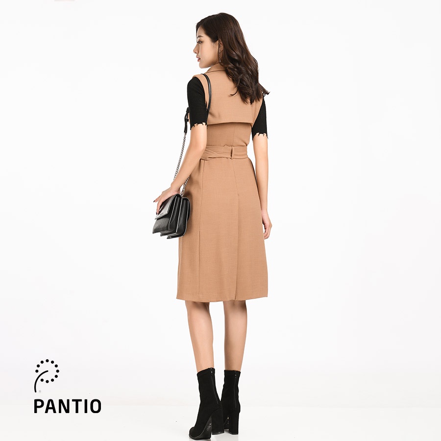 Áo demi chất vải mềm đai thắt eo khuy cách điệu FAD9441 - PANTIO