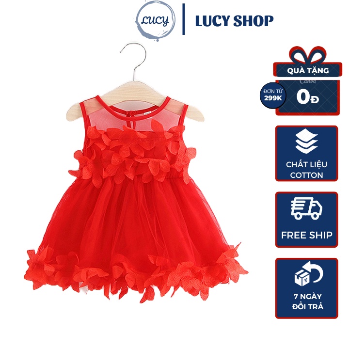 Váy đầm công chúa cho bé gái sang chảnh phong cách Hàn Quốc từ 6 tháng đến 4 tuổi hàng QCCC