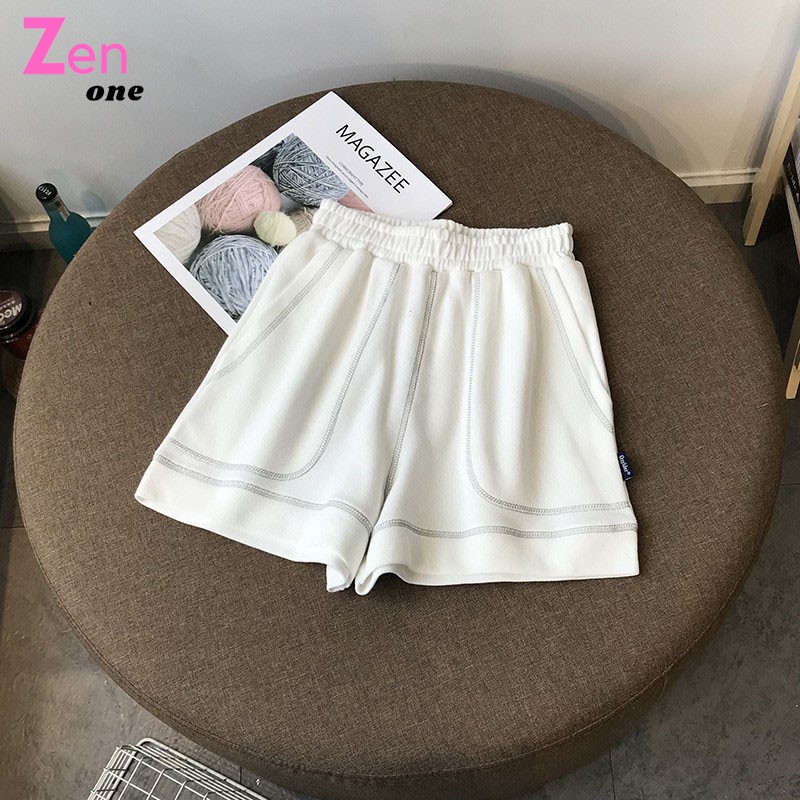 Quần đùi nữ viền chỉ nổi may ngược sporty thể thao 3 màu dễ phối đồ,Quần short nữ Quần đùi nữ chỉ nổi cá tính năng động