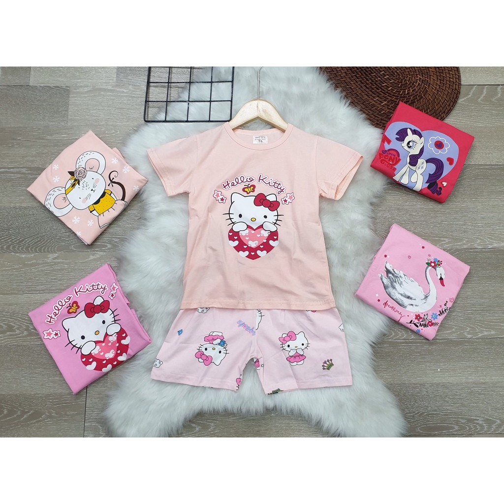 Bộ cotton xuất hàn bé gái 18-28kg