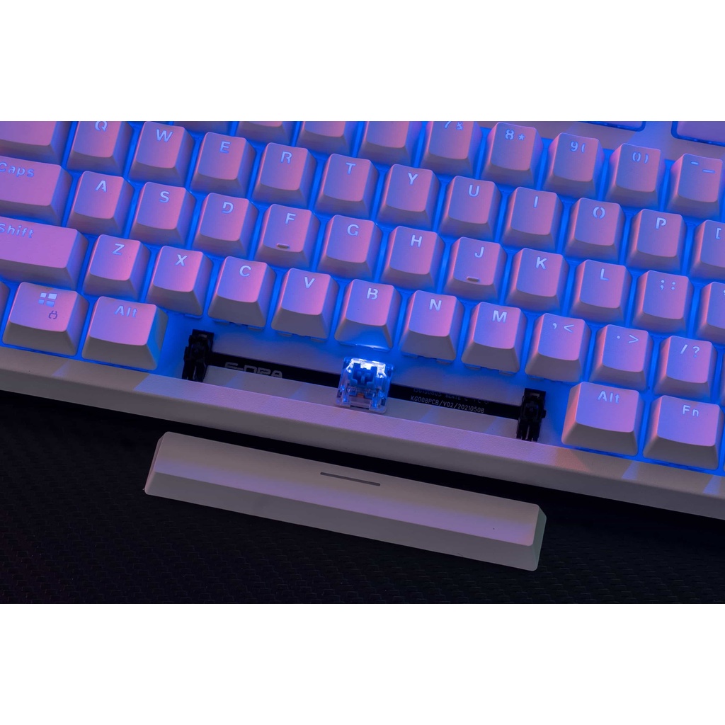 Bàn phím cơ E-Dra EK3104 Trắng White Ice/ Led xanh version 2021  CHÍNH HÃNG BẢO HÀNH 24 THÁNG
