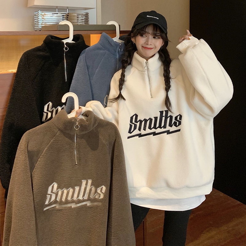 Áo Hoodie Dáng Rộng In Chữ Phong Cách Hàn Quốc Thời Trang Cho Nữ