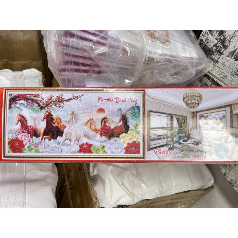 Tranh Đính Đá-Tranh Thêu Mã Đáo Thành Công Vs422,Vs423,Vs018,Vs351,Lv3112,Lv3364,Lv3442,Lv3443