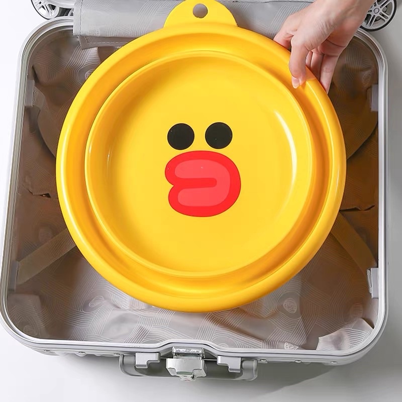 Chậu silicon gấp gọn hình vịt vàng đa năng tắm rửa mặt cho bé tiện lợi thông minh