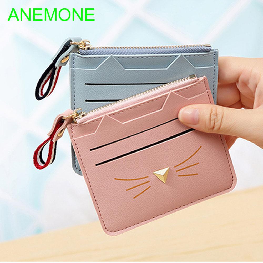 Bóp mini khoá kéo hình mèo phối khoá kéo