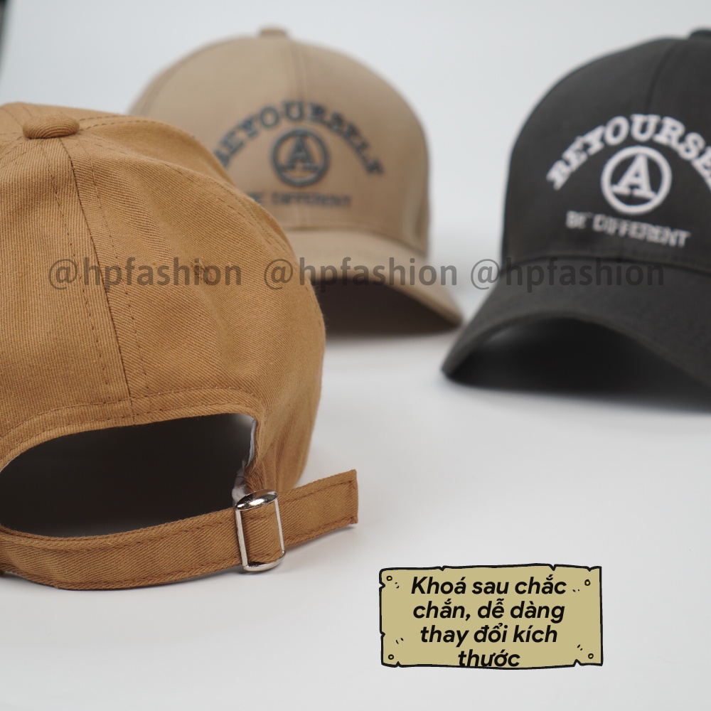Mũ lưỡi trai ❤️ Nón kết thêu chữ BE YOUR SELF chất kaki cao cấp form unisex nam nữ N92 - Happy Style