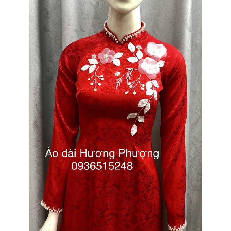 ÁO DÀI GẤM ĐỎ THIẾT KẾ