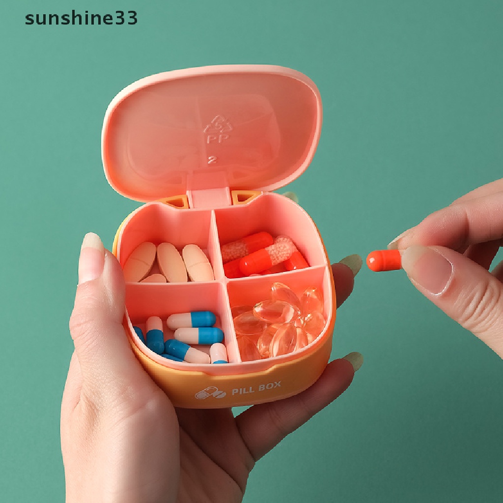 SU Portable Silicone Dispensing Compartment Storage Box Medicine Pill Dispenser n