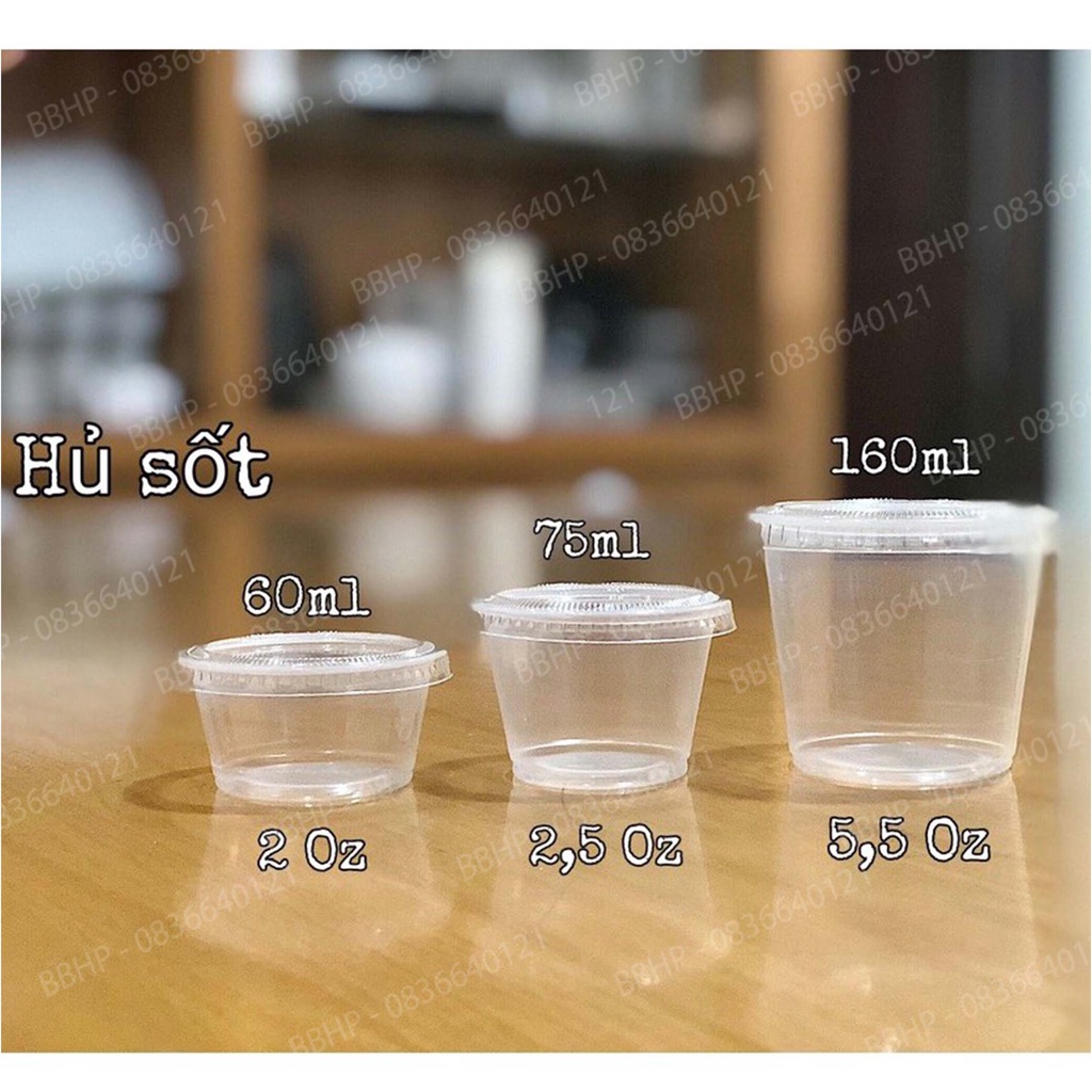 Hũ đựng nước chấm, ly đựng nước chấm, chén tương có nắp rời và nắp liền dùng 1 lần