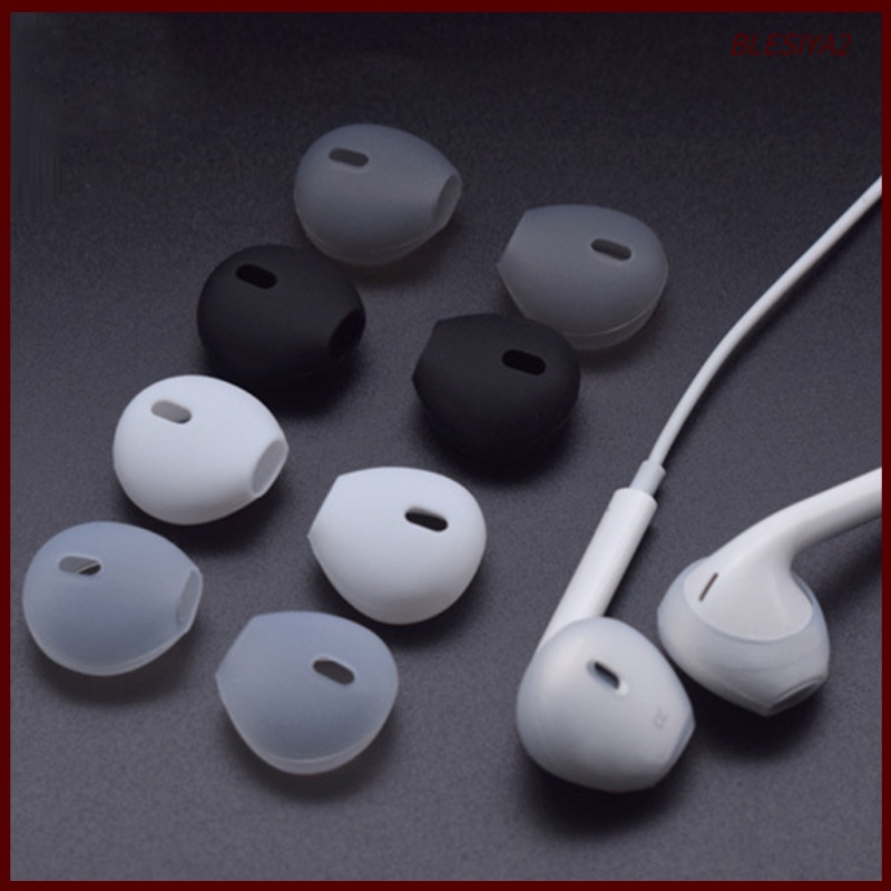 1 Cặp Nút Tai Nghe Nhét Tai Bằng Silicon Mềm Màu Đen Cho Earpods Blesiya2