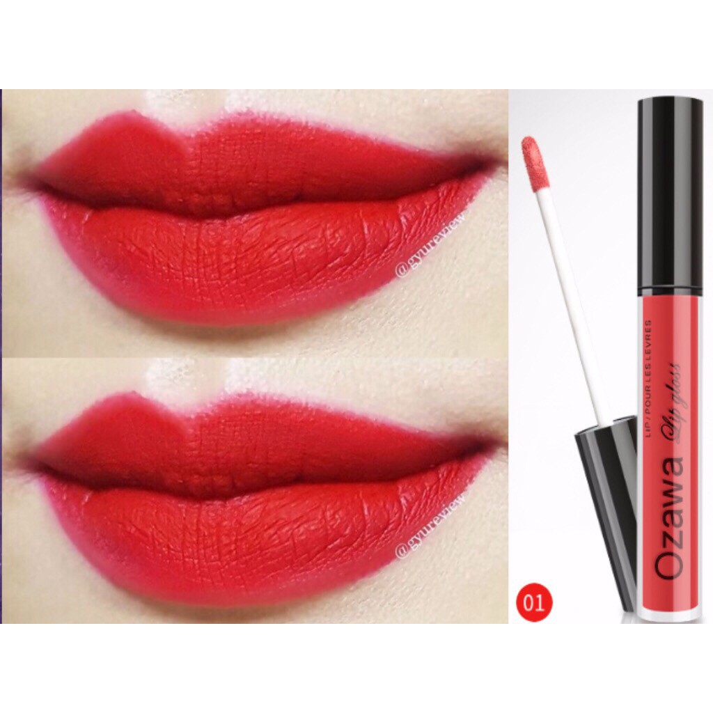 Son kem lì ozawa Lip gloss Nhật Bản, màu đỏ cam