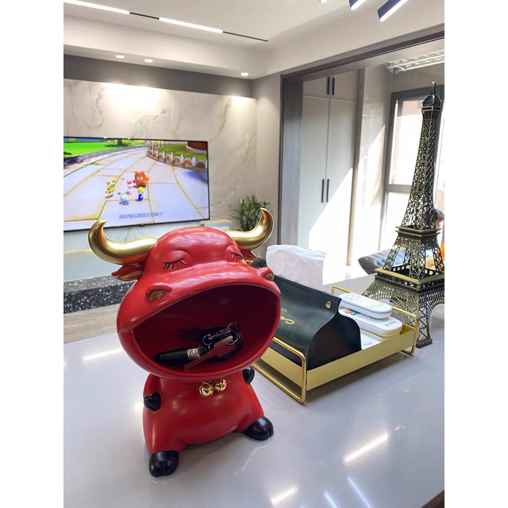 Tượng Trang Trí 🐮TRÂU 2021🐮 Tượng Decor Dựng Bánh Kẹo Chìa Khóa