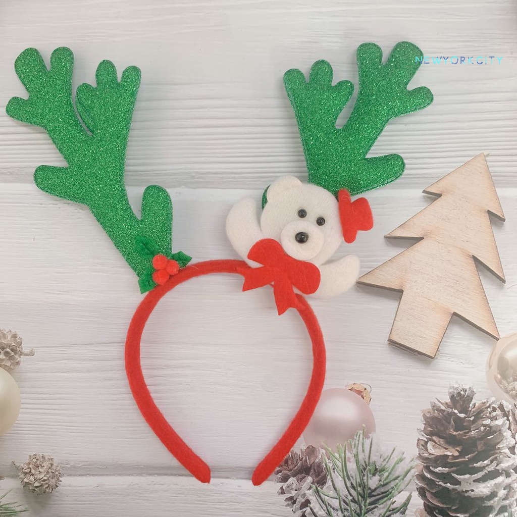 Băng Đô Cài Tóc Hình Sừng Hươu Phong Cách Giáng Sinh Đáng Yêu